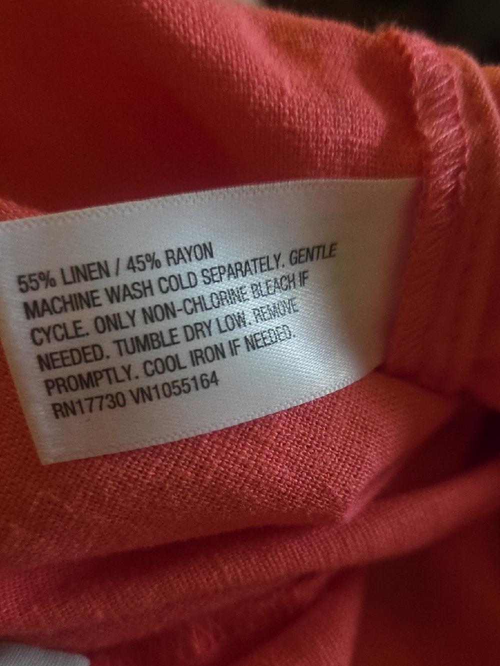 a new day Coral Pink Wide-Leg Drawstring Linen Blend High Waist Pants - Picture 5 of 7